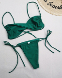Women Strap Halter Neck Wrap Tie Side String Two-piece Swimsuit S-L