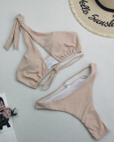 Ladies Fashion New Swimsuit Solid Color Sexy Two Piece Bikini Swimwear S-XL