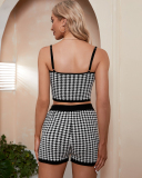 Knitted Women Summer Fashion Hot Sale Summer Two Piece Short Set S-XL
