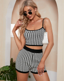 Knitted Women Summer Fashion Hot Sale Summer Two Piece Short Set S-XL
