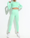 Women's Fashion Sportswear High Waist Running Fitness Suit Seamless Knit Yoga Wear S-L  YJ10829-2