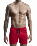 Low Waist Men's Casual Solid Color Five-point Pants With Rainbow Edge Red Black White Deep Blue M-2XL