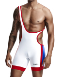 Hot Sale Summer New Colorblock Vest Shorts Men's Clothes Romper White Black Blue M-2XL