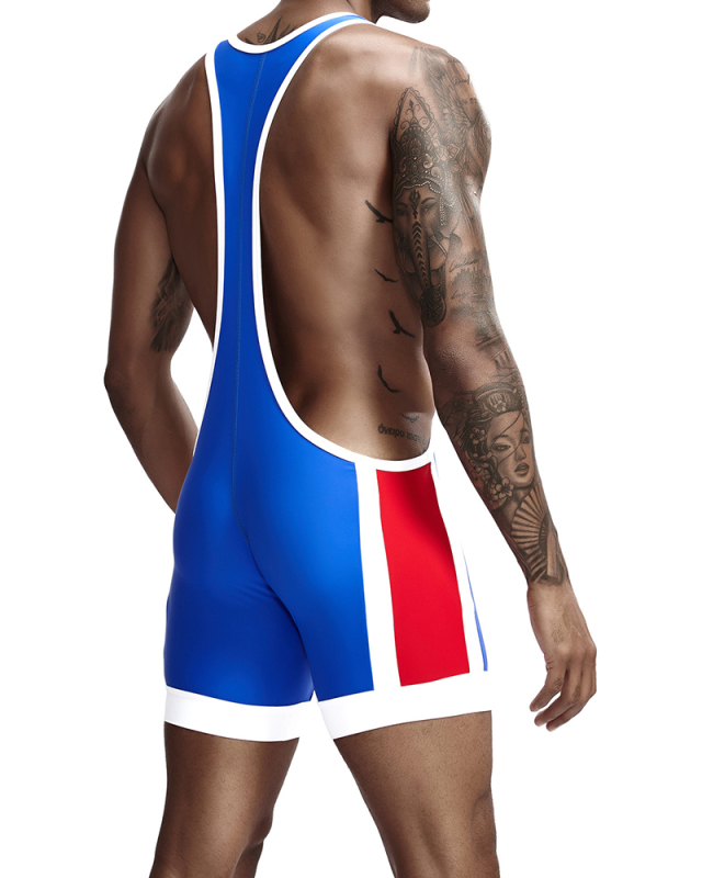 Hot Sale Summer New Colorblock Vest Shorts Men's Clothes Romper White Black Blue M-2XL
