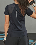 Women's Slim Running T-Shirt High Stretch Sports Breathable Tight Running Sports Fitness Yoga Clothes S-XL