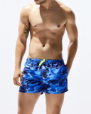 Summer Beach Wear Sports Loose Camo Men's Shorts Green Blue S-XL