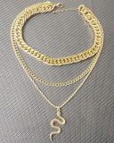 Cuban Rope Chain Chunky Hiphop Necklace Miami Double Layered Snake Pendant Choker