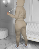 Women Long Sleeve Hoodies Zipper Slim Pants Sets Two Pieces Outfit Pink Yellow Orange Gray Black Rose Red Blue Brown Army Green Wine Red Khaki XS-5XL