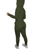 Women Long Sleeve Hoodies Zipper Slim Pants Sets Two Pieces Outfit Pink Yellow Orange Gray Black Rose Red Blue Brown Army Green Wine Red Khaki XS-5XL