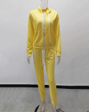Women Long Sleeve Hoodies Zipper Slim Pants Sets Two Pieces Outfit Pink Yellow Orange Gray Black Rose Red Blue Brown Army Green Wine Red Khaki XS-5XL