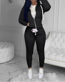 Women Long Sleeve Hoodies Zipper Slim Pants Sets Two Pieces Outfit Pink Yellow Orange Gray Black Rose Red Blue Brown Army Green Wine Red Khaki XS-5XL