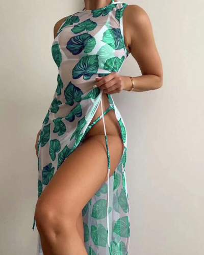 Ladies Fashion New Floral Sleeveless Exotic Bikini Ladies Swimsuit Sexy Bikini S-XL