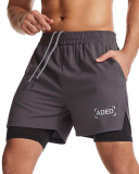 Sports Shorts Men's Quick Dry Woven Double Layer Fitness Running Marathon Casual XS-3XL