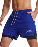 Sports Shorts Men's Quick Dry Woven Double Layer Fitness Running Marathon Casual XS-3XL