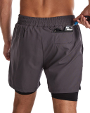 Sports Shorts Men's Quick Dry Woven Double Layer Fitness Running Marathon Casual XS-3XL