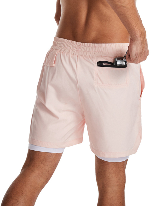 Sports Shorts Men's Quick Dry Woven Double Layer Fitness Running Marathon Casual XS-3XL