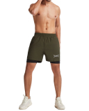Sports Shorts Men's Quick Dry Woven Double Layer Fitness Running Marathon Casual XS-3XL