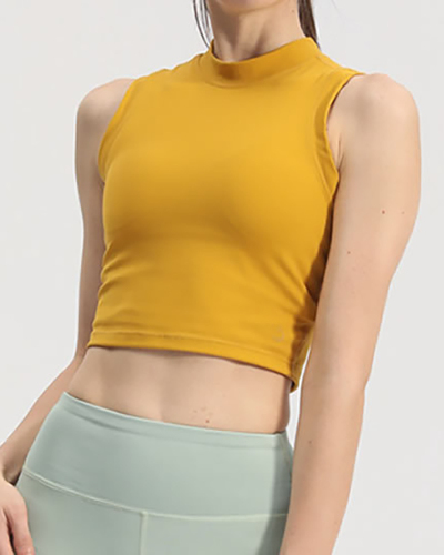 Yoga Wear Sleeveless T-Shirt Women's High Waist Hot Selling Slim Running Sports Fitness Top S-L