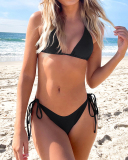 New Triangle Cup Lace-up Backless Sexy Bikini Split Swimsuit Swimsuit Women S-L