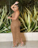 Knitted Women Long Beach Dress Hot Sale S-XXL