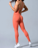 Fashion Explosive Yoga Fitness Jumpsuits Backless Sports Jumpsuits Dance Pants Women Solid Color S-L