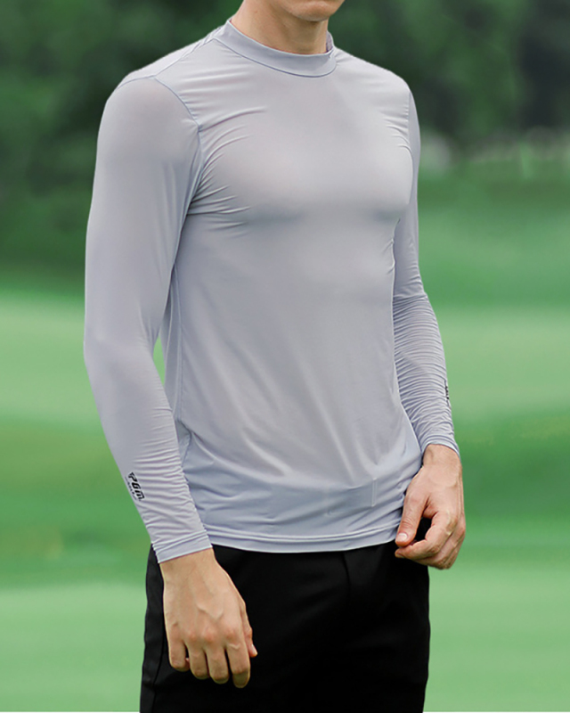 Golf Apparel Men's Long Sleeve T-Shirt Summer Shirt Ice Silk Clothes Solid Color M-XXL