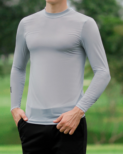 Golf Apparel Men's Long Sleeve T-Shirt Summer Shirt Ice Silk Clothes Solid Color M-XXL