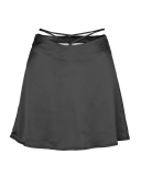 Summer Hot Sale Women Solid Color Satin Zipper Strappy Skirts Purple Black Pink Green Beige Blue S-XL