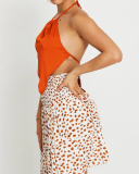 2022 Top Sale Women Sexy Solid Color Halter Neck Backless Apron Sling Tank Tops Vest Green Blue Black Chocolate Rose Red Orange Beige S-L