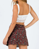 WholeSale Multi-color Optional Women Mesh High Waist Florals Summer Fit Mini Skirts S-XL