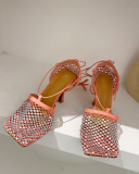 Women Hollow Out Strappy Shining High Heels
