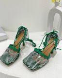 Women Hollow Out Strappy Shining High Heels