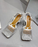 Women Hollow Out Strappy Shining High Heels