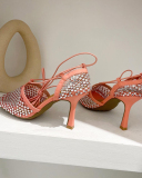 Women Hollow Out Strappy Shining High Heels