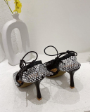 Women Hollow Out Strappy Shining High Heels