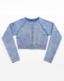 Fashion New Zipper Sports Yoga High Waist Ladies Yoga Long Sleeve Top S-L