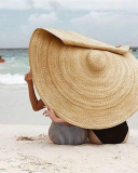 Summer Foldable Seaside Solid Color Hat Yellow Blue Khaki Black Orange Rose Red