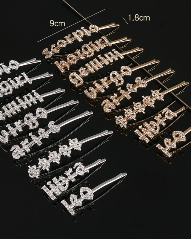 Rhinestones Alphabet Fashion Hairpin
