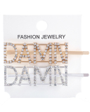 Rhinestones Alphabet Fashion Hairpin