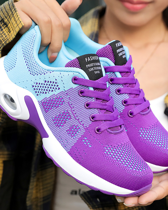 Women Sneakers New Casual Breathable Lightweight Simple Lace Up Air Cushion Sport Sneakers 36-42