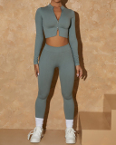 Spring New Seamless Knitted Yoga Sports Fitness Solid Color Yoga Pants S-L