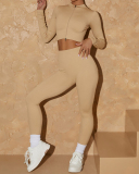 Spring New Seamless Knitted Yoga Sports Fitness Solid Color Yoga Pants S-L