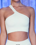 Spring New Sports Seamless Yoga Clothes Women's Fitness One Shoulder Bra Solid Color S-L