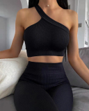 Spring New Sports Seamless Yoga Clothes Women's Fitness Pants Solid Color S-L