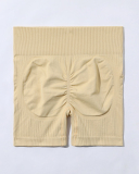 Spring New Seamless Knitted Yoga Sports Fitness Solid Color Yoga Shorts S-L