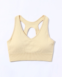 Spring New Seamless Knitted Yoga Sports Fitness Solid Color Yoga Bra S-L