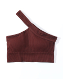Spring New Sports Seamless Yoga Clothes Women's Fitness One Shoulder Bra Solid Color S-L