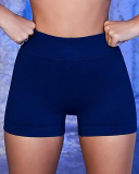 Spring New Sports Seamless Yoga Clothes Women's Fitness Shorts Solid Color S-L