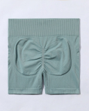 Spring New Seamless Knitted Yoga Sports Fitness Solid Color Yoga Shorts S-L