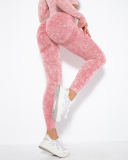 Seamless Washed Knit Sexy Yoga Pants Sports Fitness Pants Leggings S-L